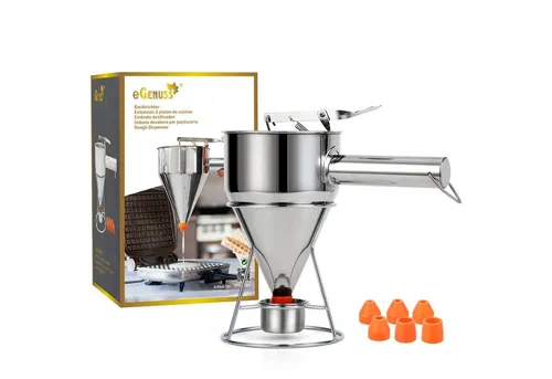 eGenuss Küchenorganizer-Set Edelstahl Backtrichter und Pfannkuchen Teigspender - Küchenorganizer, aus hochwertigem Edelstahl für präzises Dosieren und weniger Kleckern beim Backen.