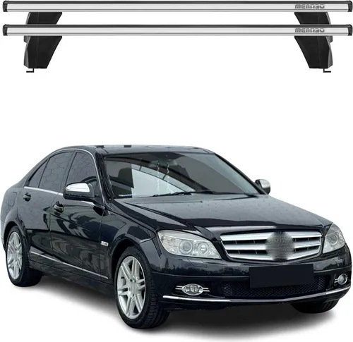 OMAC Dachträger für Mercedes C Klasse W204 (2007-2013) - Alu Silber, Abnehmbar und Multifunktional - Dachgepäckträger aus hochwertigem Aluminium, wasserbeständig und ideal für Fahrrad- und Skiträger. Genießen Sie die Vielseitigkeit und einfache Installation für Ihre Reisebedürfnisse.