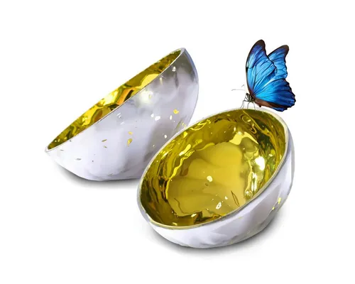 matches21 HOME & HOBBY Kerzenhalter Deko-Schwimmschalen Set gelb klein (2 St)