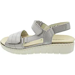 Waldläufer Sandale grau 38 EU (5 UK) - Bequeme Wanderschuhe - Wanderschuhe in Größe 38, aus hochwertigem Leder, mit praktischem Klettverschluss für idealen Halt und 2 cm Blockabsatz für Komfort bei langen Wanderungen.