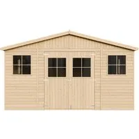 TIMBELA M333+333G Holz Gartenschuppen mit imprägniertem Boden
