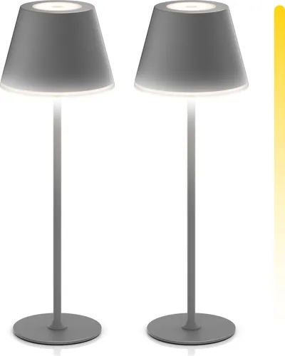 Brandson LED Tischleuchte mit Akku, Kabellos, mit Touch, Helligkeit stufenlos dimmbar, aus Metal, Dimmfunktion, Ein-/Ausschalter, Farbwechsel, mehrere Helligkeitsstufen, LED fest integriert, Kaltweiß, Neutralweiß, Warmweiß, Tischlampe, Nachttischlampe, Leselampe, Schreibtischlampe, großer Akku