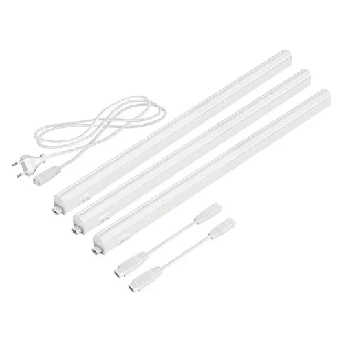 ledscom.de LED Unterbau-Leuchten Rigel 3er Set, 57,3cm, 880lm, weiß - Schrankbeleuchtung mit flexibler Reihenschaltung, energieeffizient dank LED-Technologie und einfache Montage für individuelles Lichtdesign.