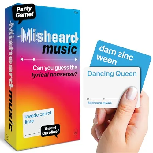Lucky Egg The Original Misheard Music – Erraten Sie den Song oder Künstler mit 500 lyrischen Nicht-Sense-Karten – lustige Musikspiele für Erwachsene und Jugendliche – lustige Familienkartenspiele für