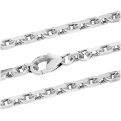 HOPLO Silberkette Ankerkette diamantiert Länge 70cm - Breite 3,1mm - 925 Silber, Made in Germany silberfarben 70 cm Herrengröße