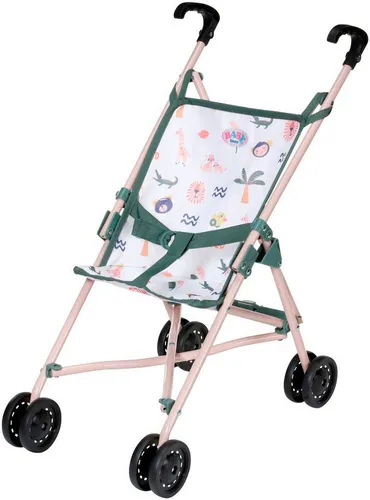 Baby Born Puppenbuggy Dschungel-Design - Puppenbuggy im fröhlichen Dschungel-Design, ideal für kleine Kinder. Mit Gurtsystem für sichere Fahrt und klappbar für platzsparende Aufbewahrung.