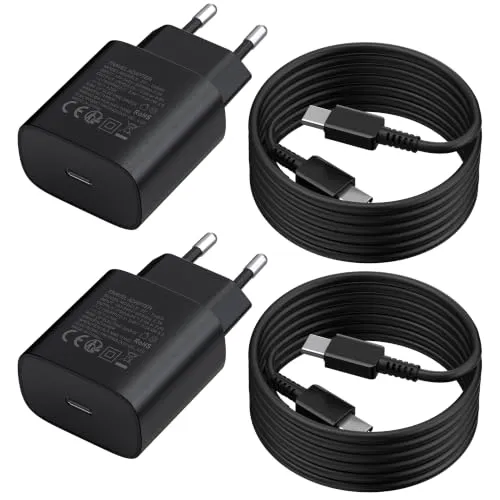 2er-Pack 25W USB C Schnellladegerät mit 1.8m Kabel
