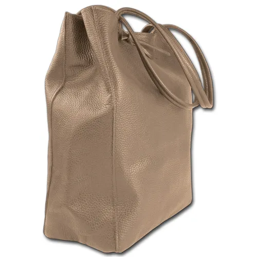 Toscanto Damen Shopper Schultertasche - Elegante Schultertasche aus echtem Leder, handgefertigt in Italien, mit stilvollem Design und praktischem Reißverschluss – ideal für modebewusste Damen.