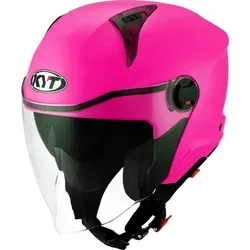 KYT D-City Plain Fuxia E06 Motorradhelm (Pink) Größe S - Motorradhelm für Onroad-Aktivitäten, ECE-zugelassen, mit kratzfestem Visier und integriertem Sonnenvisier. Ideal für Damen, sorgt für Sicherheit und Stil auf der Straße.