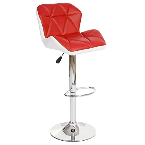 PROREGAL Barhocker mit Lehne Sitzhöhe 62-83cm höhenverstellbar Kunstleder Rot Barstuhl Tresenhocker