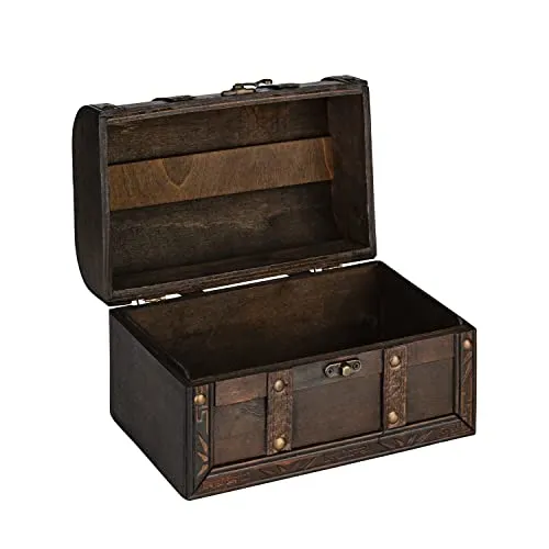 shelfmade Kleine Schatztruhe Holz, 22 x 14 x 14 cm - Geschenk Truhe klein Holztruhe - Schatzkiste Kindergeburtstag - Schatztruhe Hochzeit