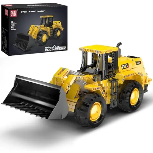 Mould King 17084 Technik Radlader Bagger Baufahrzeug Spielzeug mit Beweglicher Schaufel, Realistisches Konstruktionsset als Geburtstagsgeschenk für Jungen ab 14 Jahren (Statische Version)