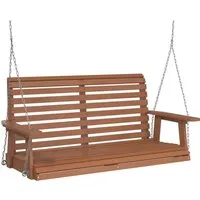 vidaXL Hollywoodschaukel aus massivem Tannenholz - Gartenmöbel für entspannte Stunden im Freien, wetterbeständig und ergonomisch gestaltet, inklusive verstellbarer Metallketten für höchsten Komfort und Sicherheit.
