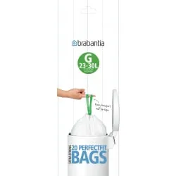 Brabantia International B.V. Brabantia (G) Müllbeutel, 30 Liter, Beständiger Müllsack aus Qualitätskunststoff, 1 Rolle à 20 Stück 24 62 65