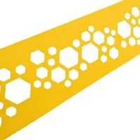 zaunzu Sichtschutz PREMIUM Dekor Hexagon Einzelstreifen Gelb 2,55m