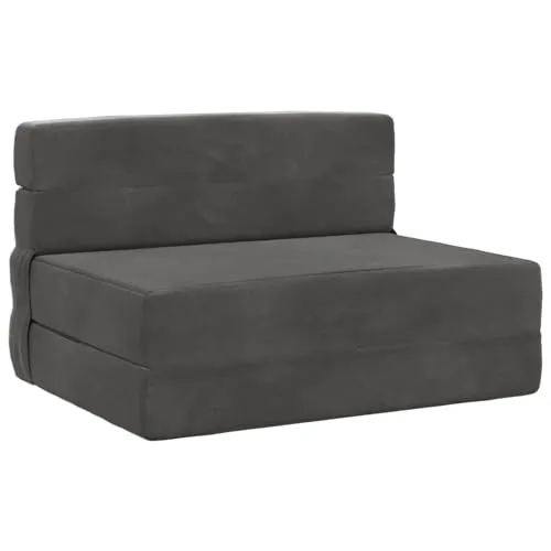 vidaXL Klappsofa Bett Dunkelgrau 190 x 100 x 15 cm Samt