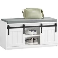 SoBuy Schuhbank FSR133, mit Stauraum und Schiebetüren von SoBuy