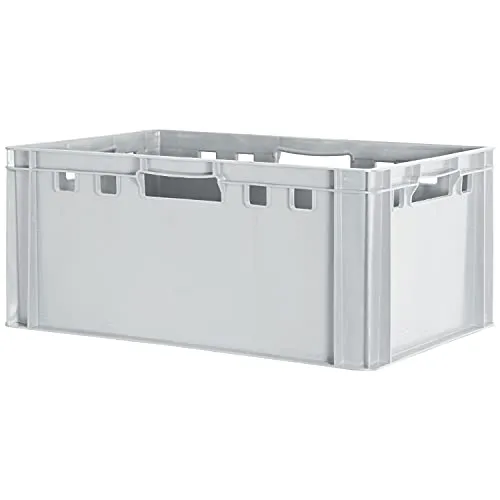 Stück E3 Fleischkiste Kiste Eurobox Lebensmittelecht Metzgerkiste Box Aufbewahrungsbox Kunststoff Wanne Plastik Stapelbar Lagerkiste 60 x 40 Grau Kingpower 1