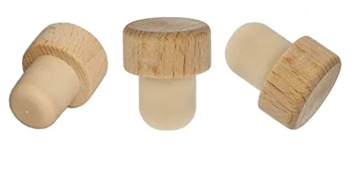 20x Holzgriff Korken Echtholz für alle gängigen Flaschen Sehr robust! 19,5 mm