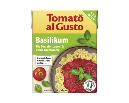 Hengstenberg Saucen, Hengstenberg Tomato al Gusto Tomatensauce mit Basilikum Packung 390g