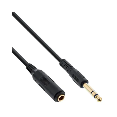 3m Kopfhörer Klinken Verlängerung 6.3mm Klinke Stecker > Buchse vergoldet InLine