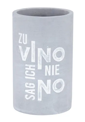 Levandeo® Wein- und Sektkühler, Flaschenkühler Beton Grau H21cm Weinkühler Spruch Zu Vino