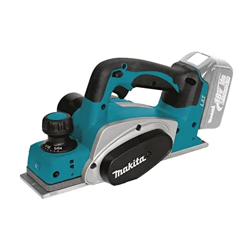Makita bkp180 LXT 18V Akku Hobel Solo - Leistungsstarker Elektrohobel - Elektrohobel mit 82 mm Hobelbreite und 14.000 min-1 Leerlaufdrehzahl, ideal für präzise Arbeiten ohne Kabelsalat.