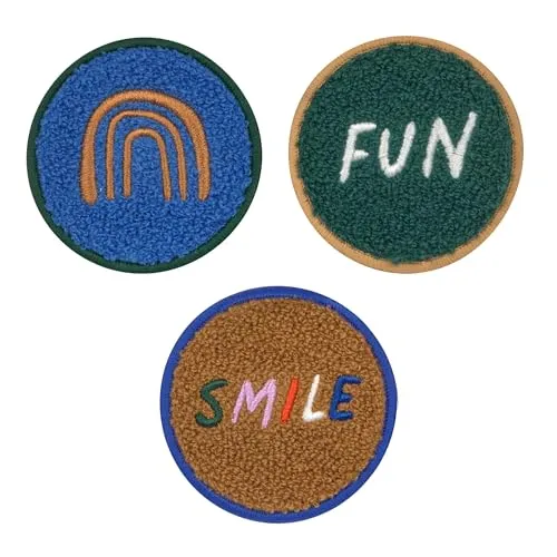 LÄSSIG Anhänger und Patches Set (3 Stk.) mit Druckknopf/School Patches Set Smile/Fun