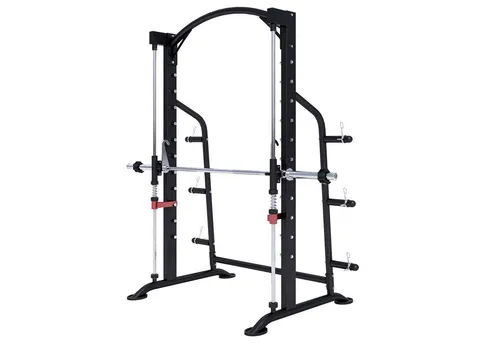GORILLA SPORTS Power Rack mit Langhantelstange, 300 kg belastbar - Power Rack für intensives Krafttraining, inkl. Langhantelstange und 6 Scheibenablagen, ideal für Home Gym und professionelle Fitnessstudios.