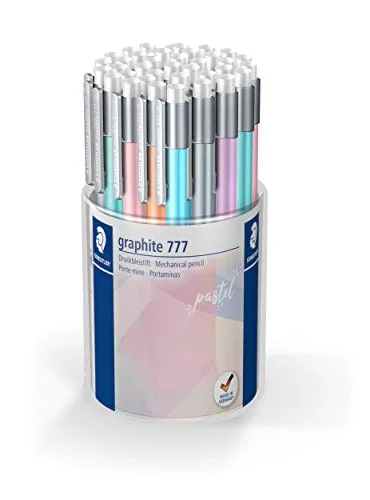 STAEDTLER Druckbleistift graphite 777 - 36 Stück in Pastellfarben - Druckbleistifte für präzises Schreiben mit gummiertem Schaft und bruchhemmender Minenführung. Ideal für kreative Arbeiten, Qualität Made in Germany.
