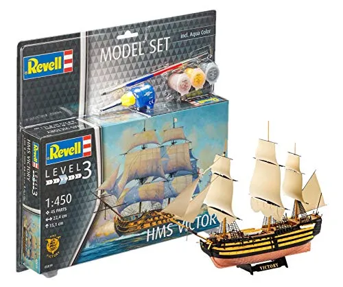 Revell 65819 HMS Victory - Schiffsmodell Bausatz 1:450, detailgetreues Modell des berühmten Flaggschiffs von Admiral Nelson