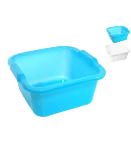 Stefanplast Polyethylen Becken, quadratisch,, neutral/hellblau, 11 Liter, farblich sortiert
