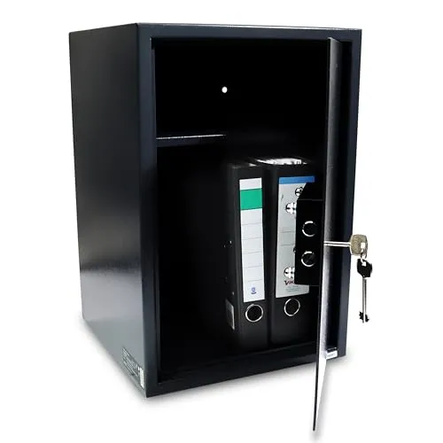 Sicherheitstresor BITUXX Möbeltresor 35x36x52cm - Tresor für Geld und Wertsachen, mit 2 Schlüsseln und verstellbaren Regalböden, robustes Metall und platzsparendes Design für optimale Sicherheit.