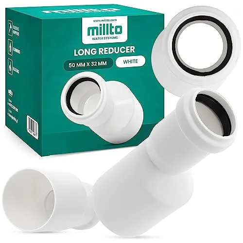 Millto™ Reduzierstück 50x32 mm Orange Rohrreduzierung Reduziermuffe Reduzierung Abwasserrohrreduzierstück Wasserleitungsadapter Abwassersysteme PP Rohrverbinder Rohrverschraubung Reduktion
