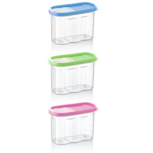 HAC24 3er Set Schüttdose 1,2 Liter Vorratsdose Aufbewahrungsdose Streudosen Frischhaltedosen Müslidose Lebensmittel Vorratsbehälter