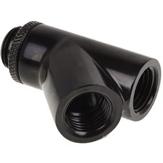Alphacool Eiszapfen Y-Verbinder 45° - G1/4 drehbar - 2x Innen 1x Außengewinde - Deep Black
