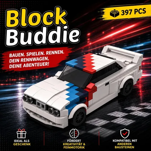 BlockBuddie™ Porsche 911 Schwarz Rot Sport MOC Auto