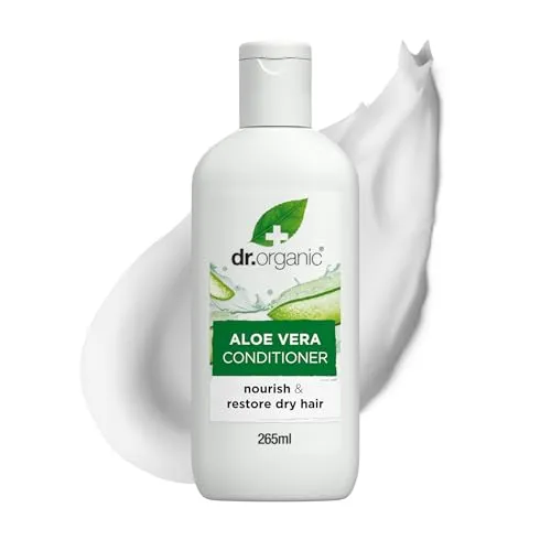 Dr. Organic Aloe Vera Haarspülung 265ml – Bio-zertifizierter Conditioner für alle Haartypen - Haarspülung & Conditioner mit bioaktivem Aloe Vera-Komplex, der das Haar beruhigt, nährt und befeuchtet. Natürlich, vegan und SLS-frei für gesundes, glänzendes Haar.