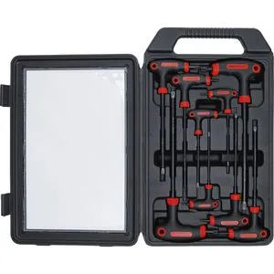 BGS-technic Schraubendreher Diy 7880 Set, 9-teilig mit T-Griff - 9-teiliges Schraubendreher-Set mit ergonomischem T-Griff für maximalen Drehmoment und praktischer Arbeitskassette. Ideal für präzises Arbeiten mit Torx-Profil.