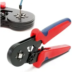 Wiltec - Crimpzange Für 0,25-6 Mm Aderendhülsen, Aderendhülsenzange Mit Ratsche, Quetschverbinder Zange Für Kabelschuhe, Krimperzange