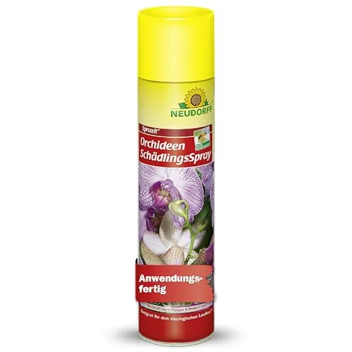 NEUDORFF Spruzit Orchideen Schädlingsspray 300 ml - Effektives Schädlingsspray für Orchideen, ideal gegen Schildläuse und Spinnmilben. Das 300 ml Spray vereint gute Pflanzenverträglichkeit mit einem schönen Blattglanz-Effekt und ist nicht bienengefährlich.
