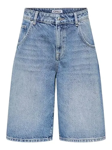 ONLY Female Jeans-Shorts ONLMATE - Baggy Fit für Damen - Damen-Shorts aus 75% Bio-Baumwolle und 25% recycelter Baumwolle, umweltfreundlich und stylish für den Sommer.