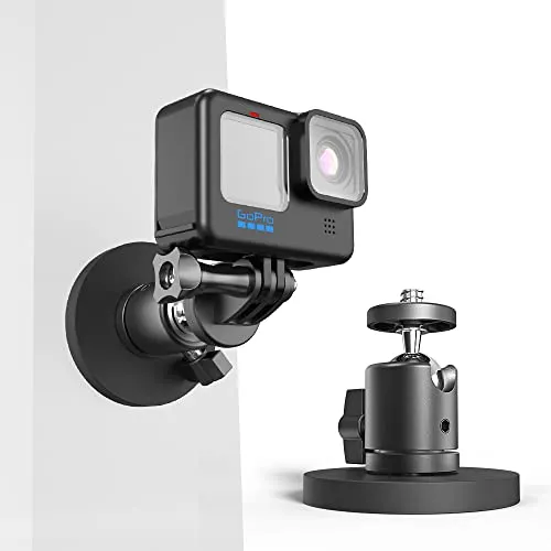 SUREWO Magnetische Action-Kamerahalterung für Go Pro,360° drehbare Stativ-Kugelkopfhalterung Kompatibel mit GoPro Hero 13 12 11 10 9 8 7 6 Schwarz,DJI Osmo Action 5 Pro/4/3,Crosstour/AkASO und mehr