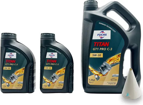 L Fuchs Titan GT1 Pro C-3 5W30 Motoröl mit Trichter 7L
