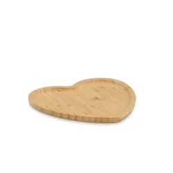 Zeller Present Handels GmbH Zeller Serviertablett „Herz“, aus FSC® 100 % Bambus, Liebenswertes Holztablett für stilvolles Servieren im Alltag von Speisen, Maße (L x B): 20,5 x 21 cm 25658