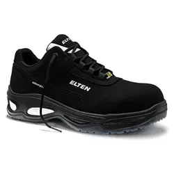 Sicherheitshalbschuh MILOW Low ESD S2 SRC, Größe 48 - Schwarz - Arbeits- & Schutzkleidung, lederfreier Sicherheitshalbschuh mit ESD-Schutz, rutschhemmender und elastischer Laufsohle für optimalen Komfort und Sicherheit am Arbeitsplatz.