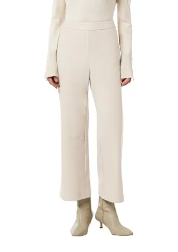 Comma Kunstleder-Hose mit Flared Leg in beige von comma,