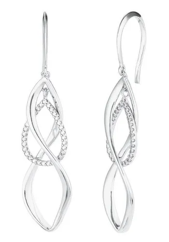 Amor Ohrhänger 925 Sterling Silber mit Zirkonia, 3,5 cm - Elegante Damen Ohrhänger aus 925 Sterling Silber, 3,5 cm lang, mit funkelnden Zirkonia. Perfekt als Geschenk für besondere Anlässe wie Geburtstage oder Valentinstag, in einer schönen Schmuck Geschenkbox.