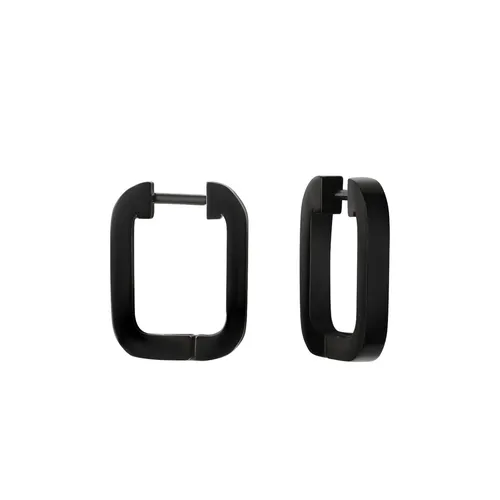 Edelstahl Klappcreolen schwarz quadratisch 14 Karat V in schwarz von F