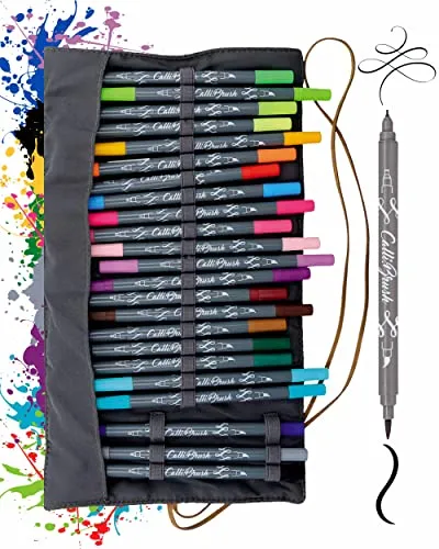 Online Brush-Pen 81463 Calli.Brush Double Tip, 24 Farben - Brushpen Set mit 24 harmonisch abgestimmten Farben, inklusive flexibler Pinsel- und Kalligrafiespitze für kreative Gestaltung. Perfekt für Kalligrafie und Zeichnungen!